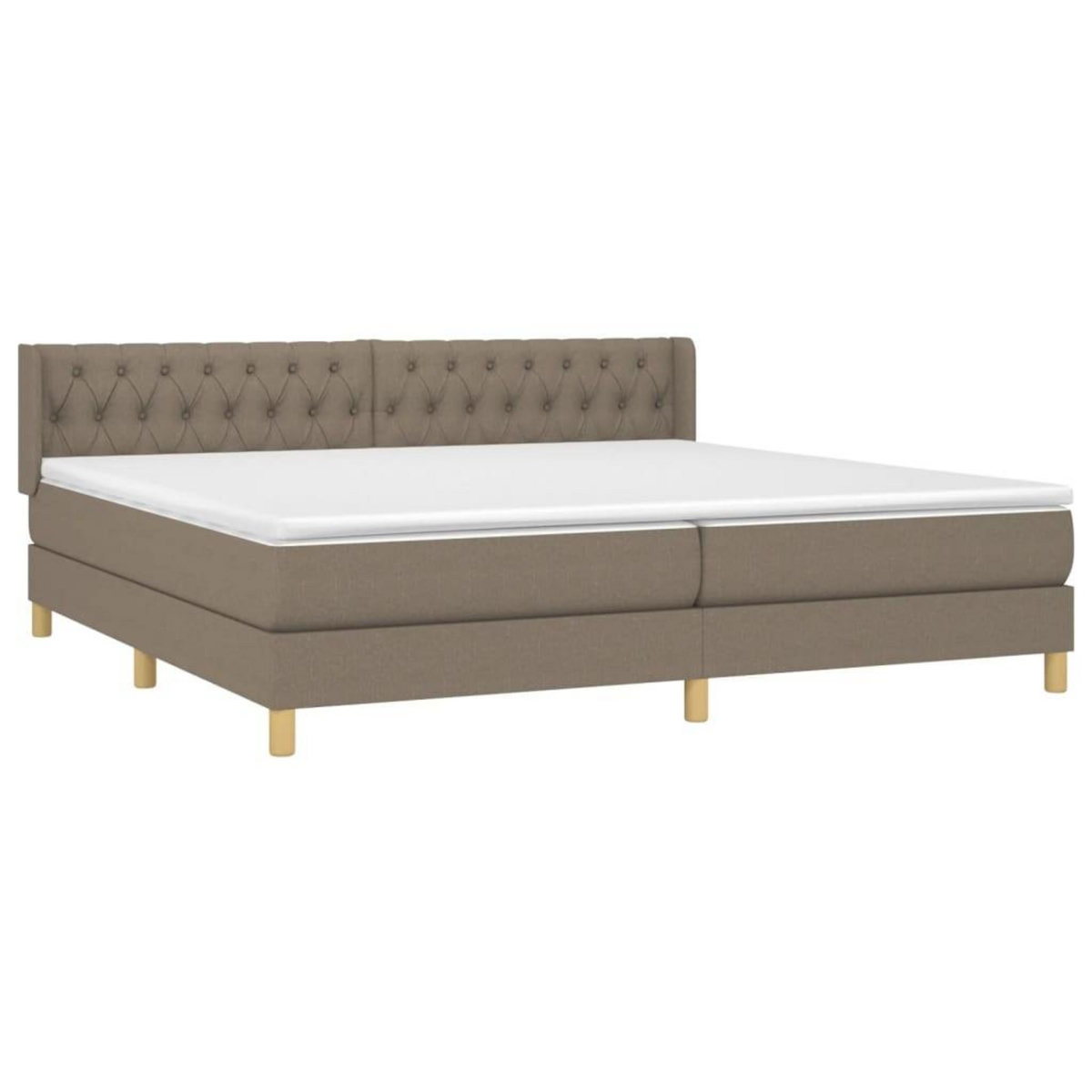 VIDAXL Sommier a lattes de lit avec matelas Taupe 200x200 cm Tissu