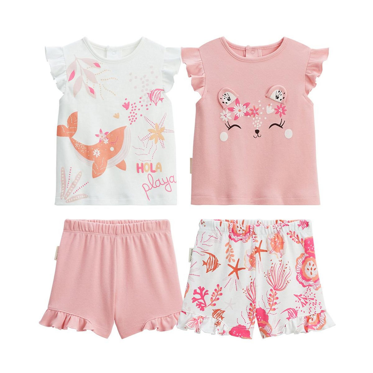 Petit Béguin Lot de 2 pyjamas enfant manches courtes Bahamas