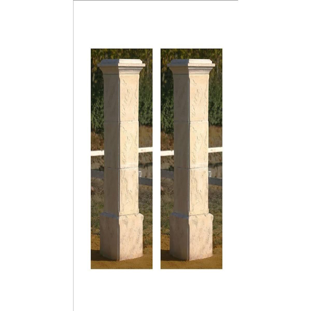 Habitat et Jardin Lot de 2 piliers de portail  Tradition  - 41 x 41 x 200 cm