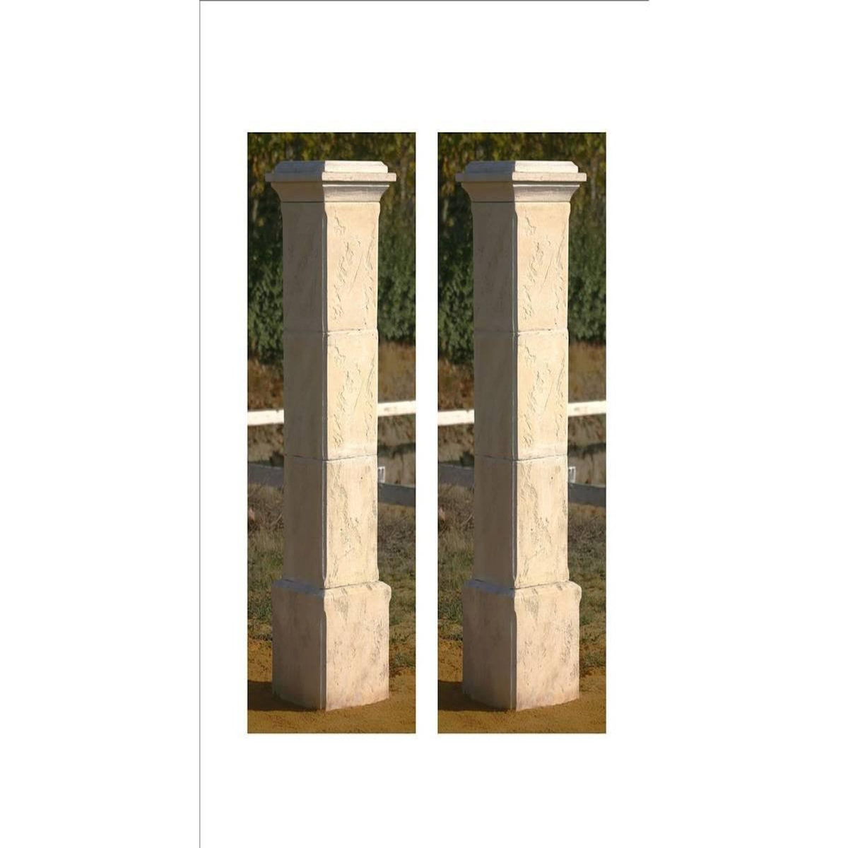 Habitat et Jardin Lot de 2 piliers de portail  Tradition  - 41 x 41 x 200 cm