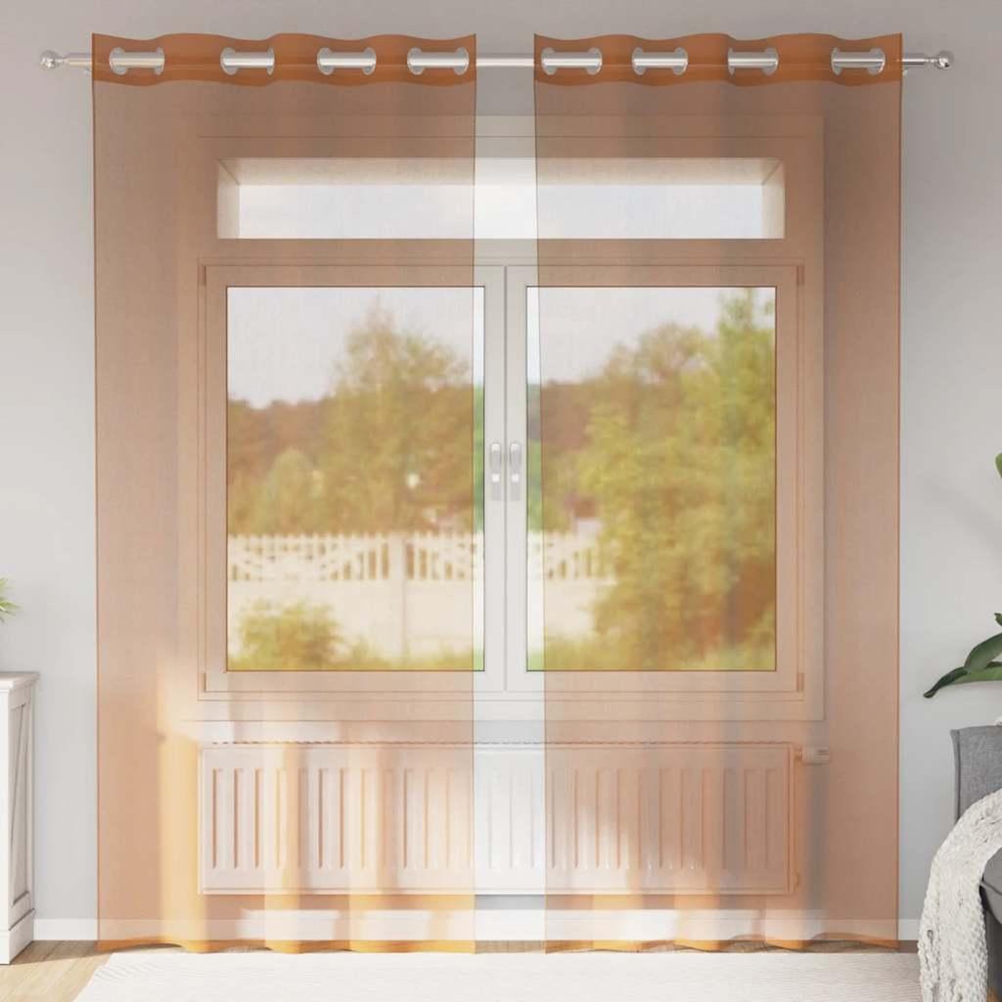 VIDAXL Rideaux en voile avec œillets 2 pcs terre cuite