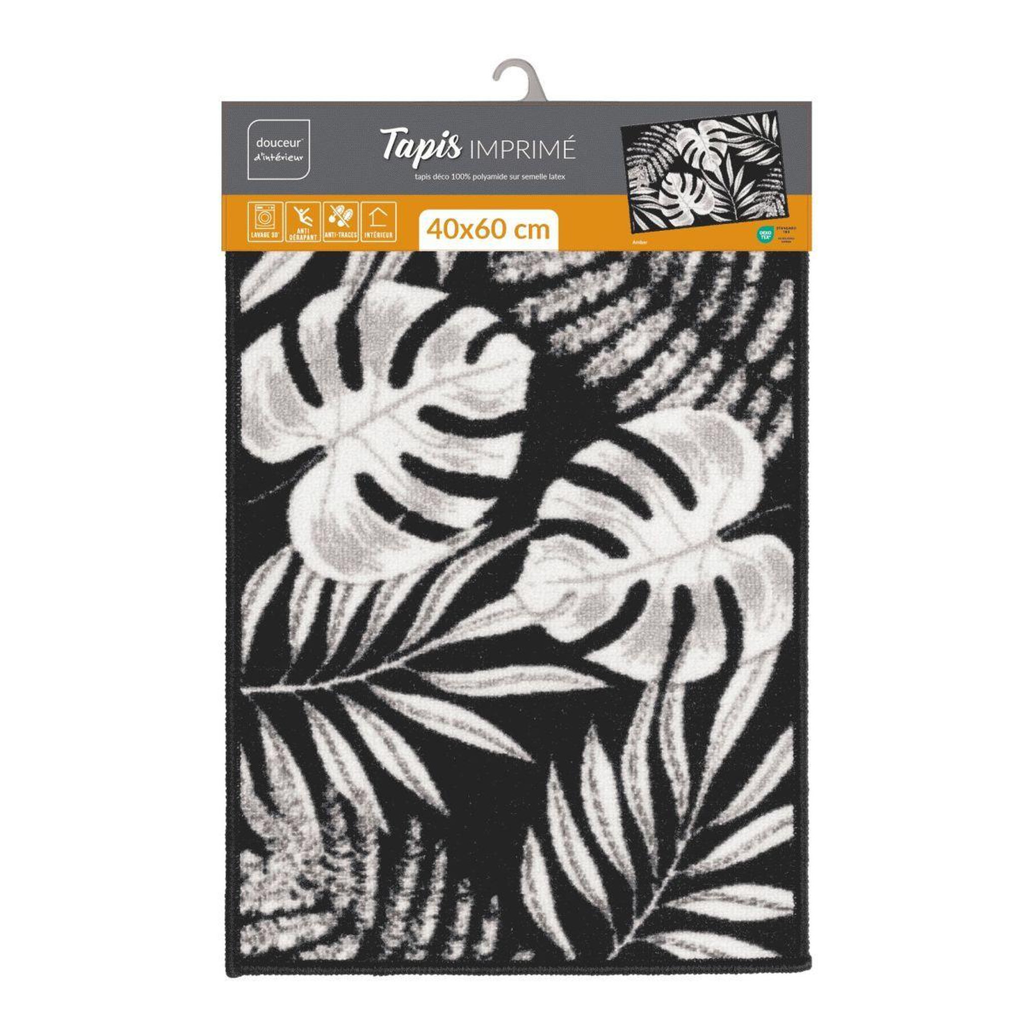 Voir la diapositive 5 : Douceur d'Intérieur Tapis imprimé  amber  40x60cm noir