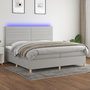 Voir la diapositive 1 : VIDAXL Sommier a lattes de lit matelas et LED Gris clair 200x200 cm