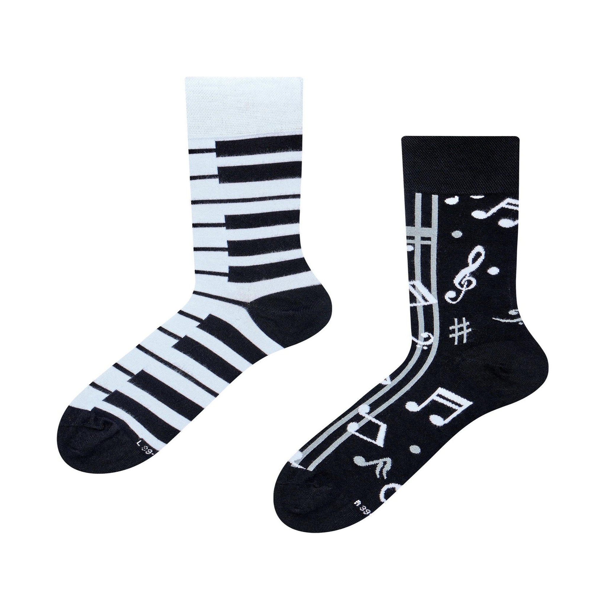 DEDOLES Chaussettes bambou musique et piano. Coloris disponibles : Multicolore
