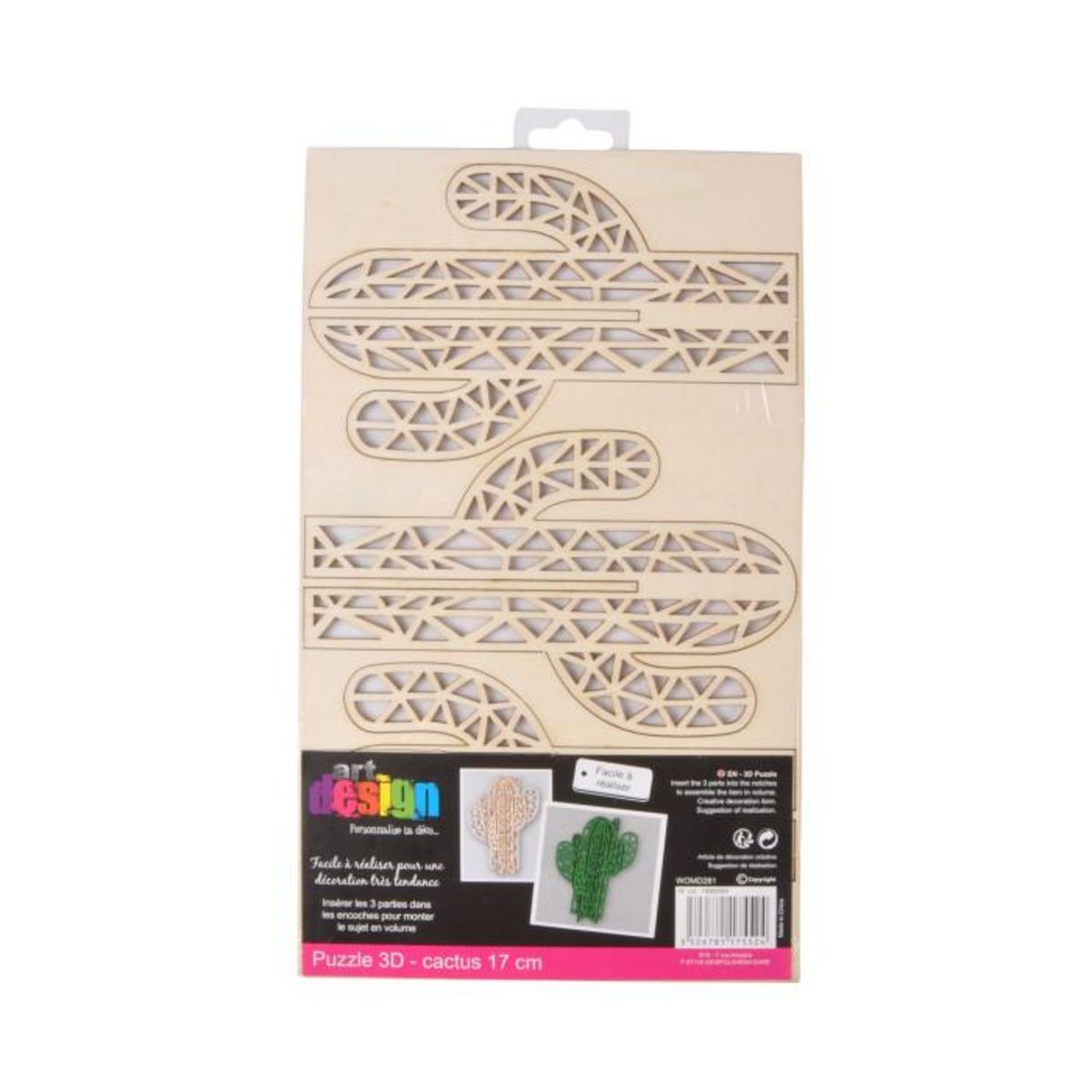 Paris Prix Puzzle 3D à Personnaliser  Cactus  29cm Naturel