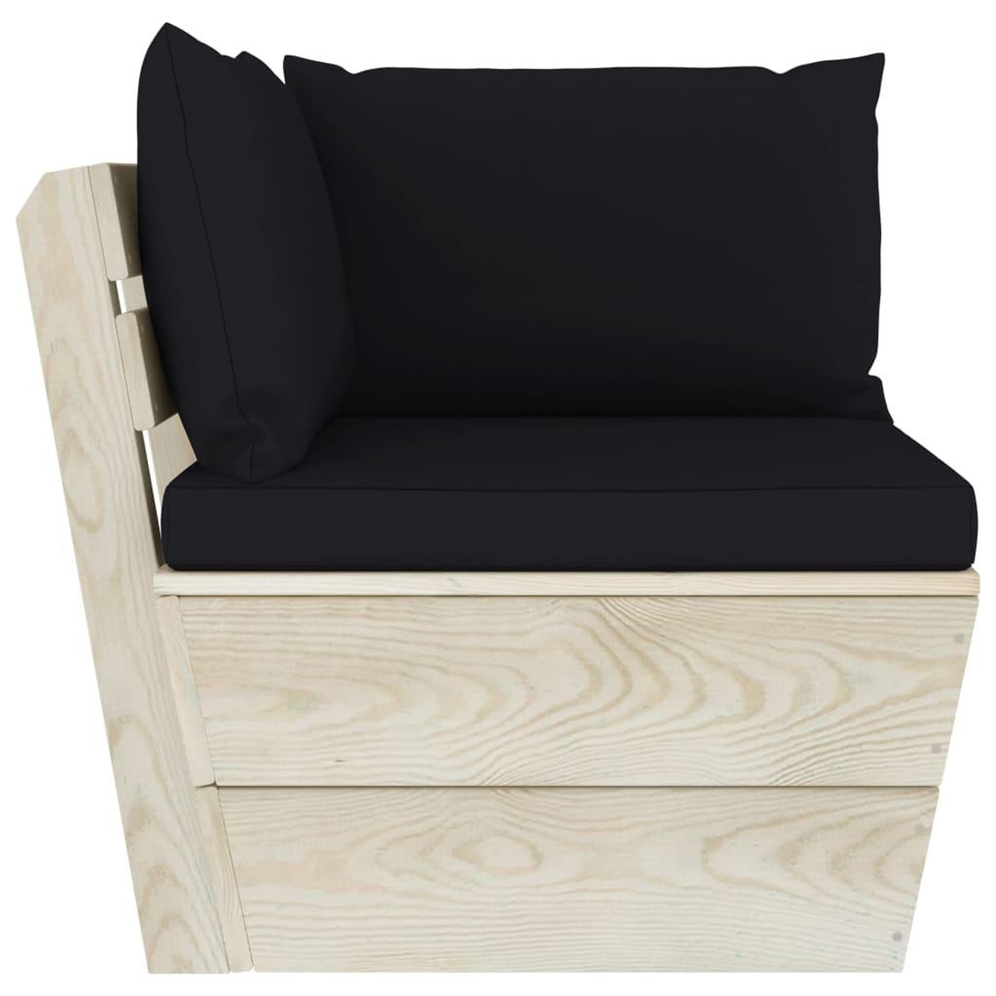 Voir la diapositive 5 : VIDAXL Salon de jardin palette 5 pcs avec coussins bois d'epicea