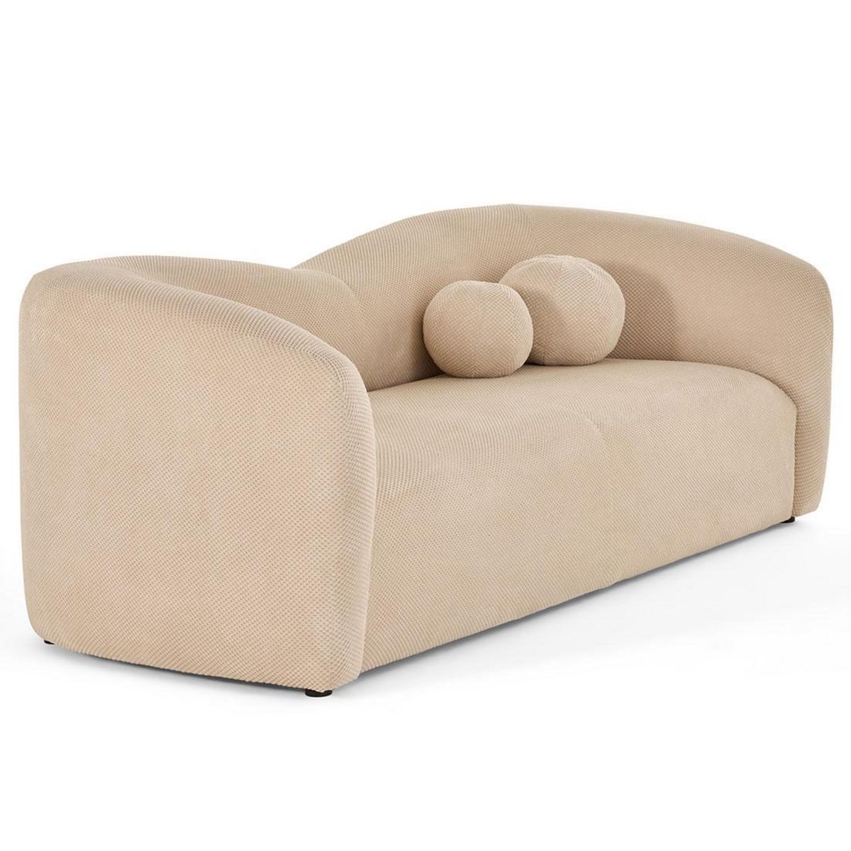 LISA DESIGN Charles - canapé droit 3 places en velours texturé