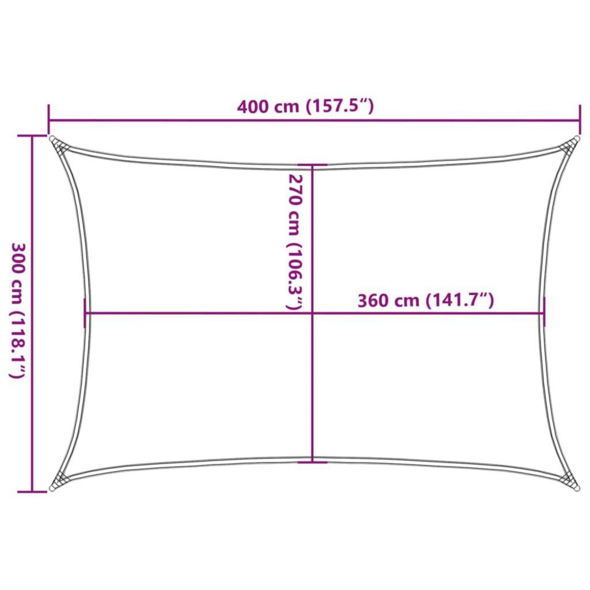 VIDAXL Voile d'ombrage 160 g/m^2 Jaune 3x4 m PEHD