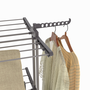 Voir la diapositive 6 : ID MARKET Séchoir à linge vertical pliable et extensible 3 niveaux MAXI capacité 40M inox et gris
