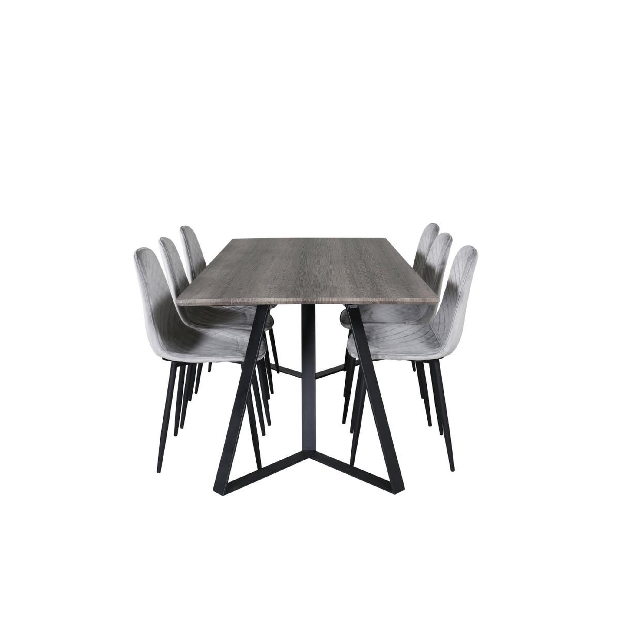 Voir la diapositive 2 : Paris Prix Ensemble table à manger & 6 chaises design  marina & polar  180cm naturel & gris