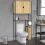 Voir la diapositive 2 : ID MARKET Meuble WC 3 en 1 avec armoires de rangement DETROIT design industriel