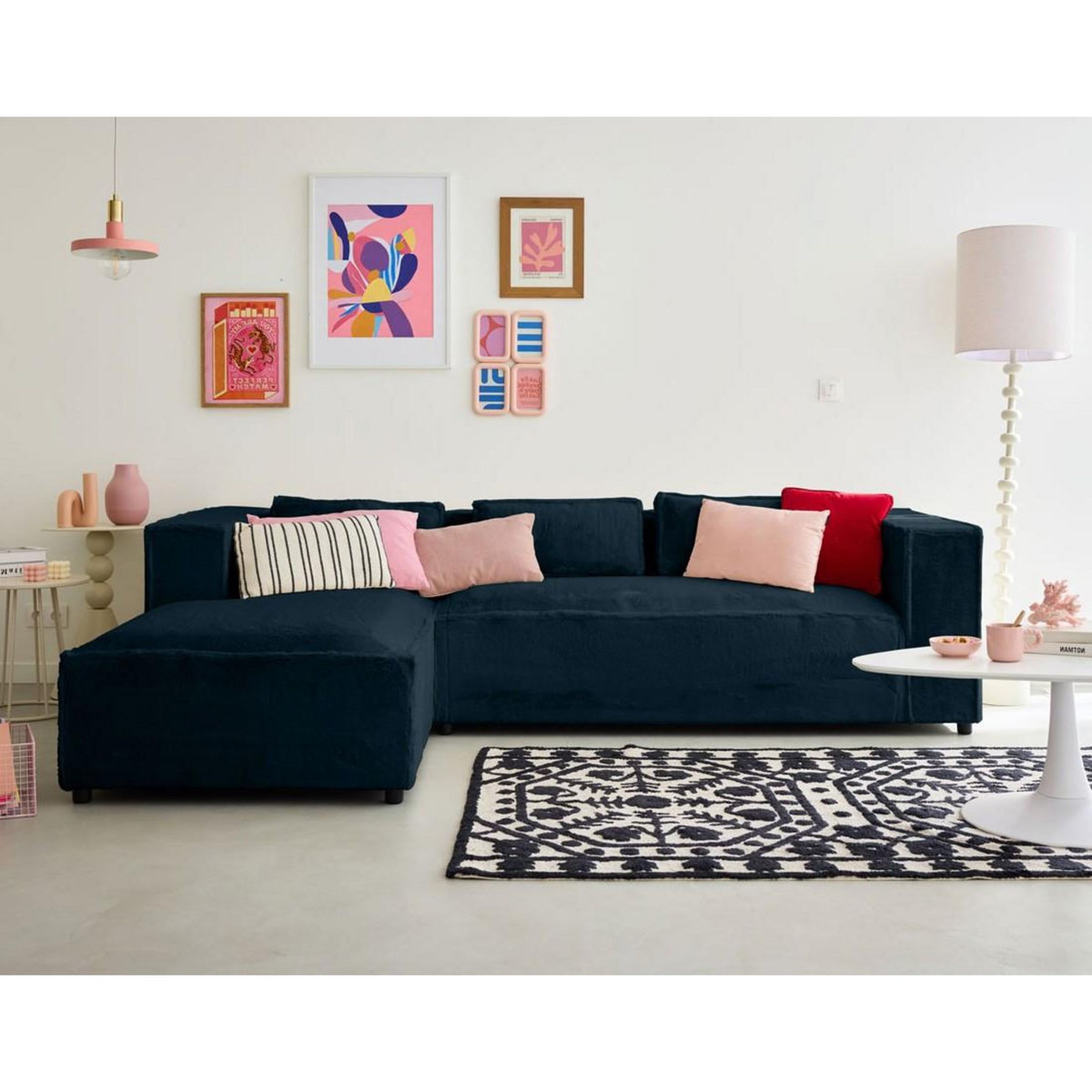 LISA DESIGN Stella - canapé d'angle gauche - 4 places - en fausse fourrure