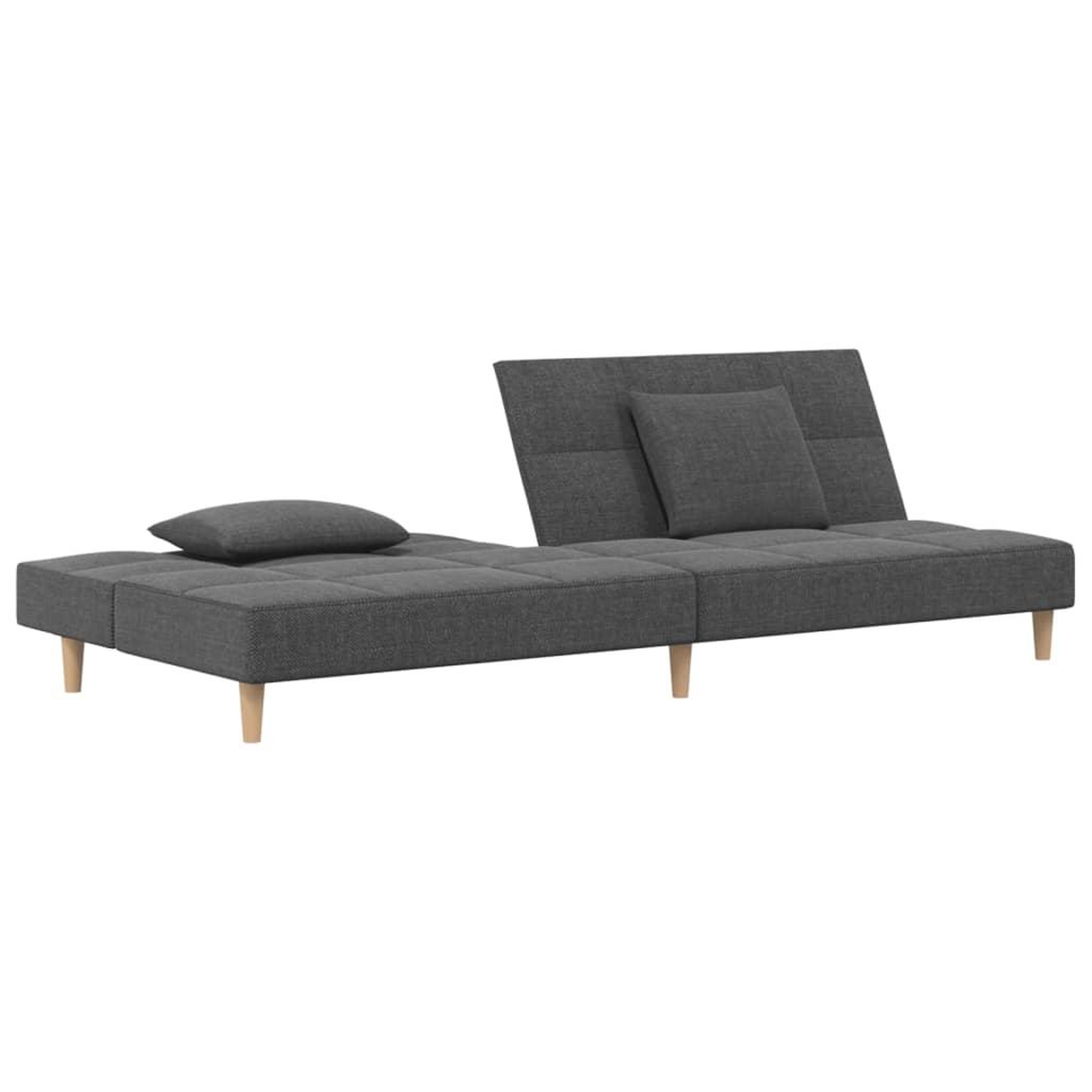 Voir la diapositive 4 : VIDAXL Canape-lit a 2 places avec deux oreillers gris clair tissu