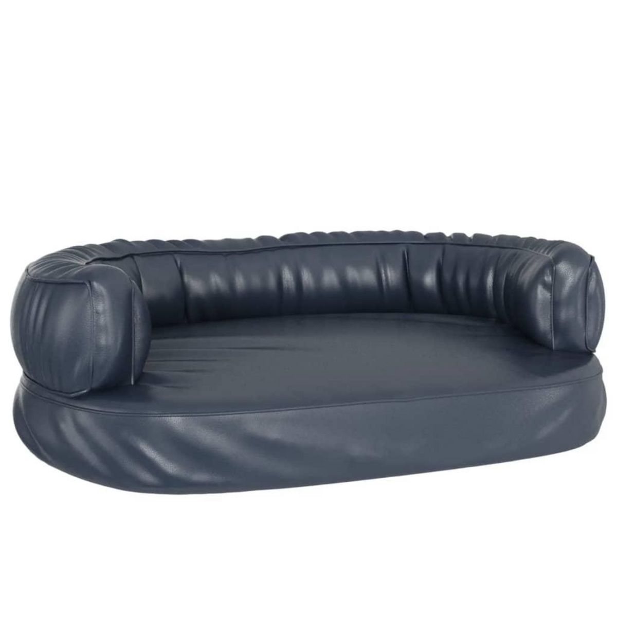 VIDAXL Lit pour chien ergonomique Mousse Bleu fonce 75x53cm Similicuir