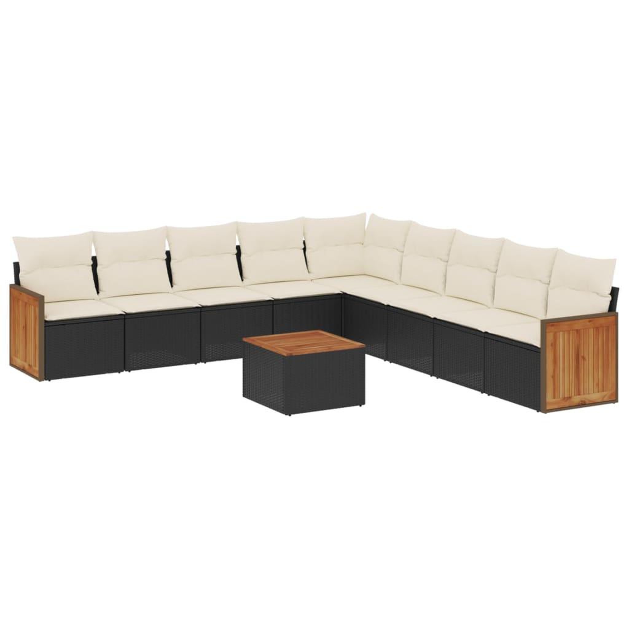Voir la diapositive 2 : VIDAXL Salon de jardin 10 pcs avec coussins noir resine tressee