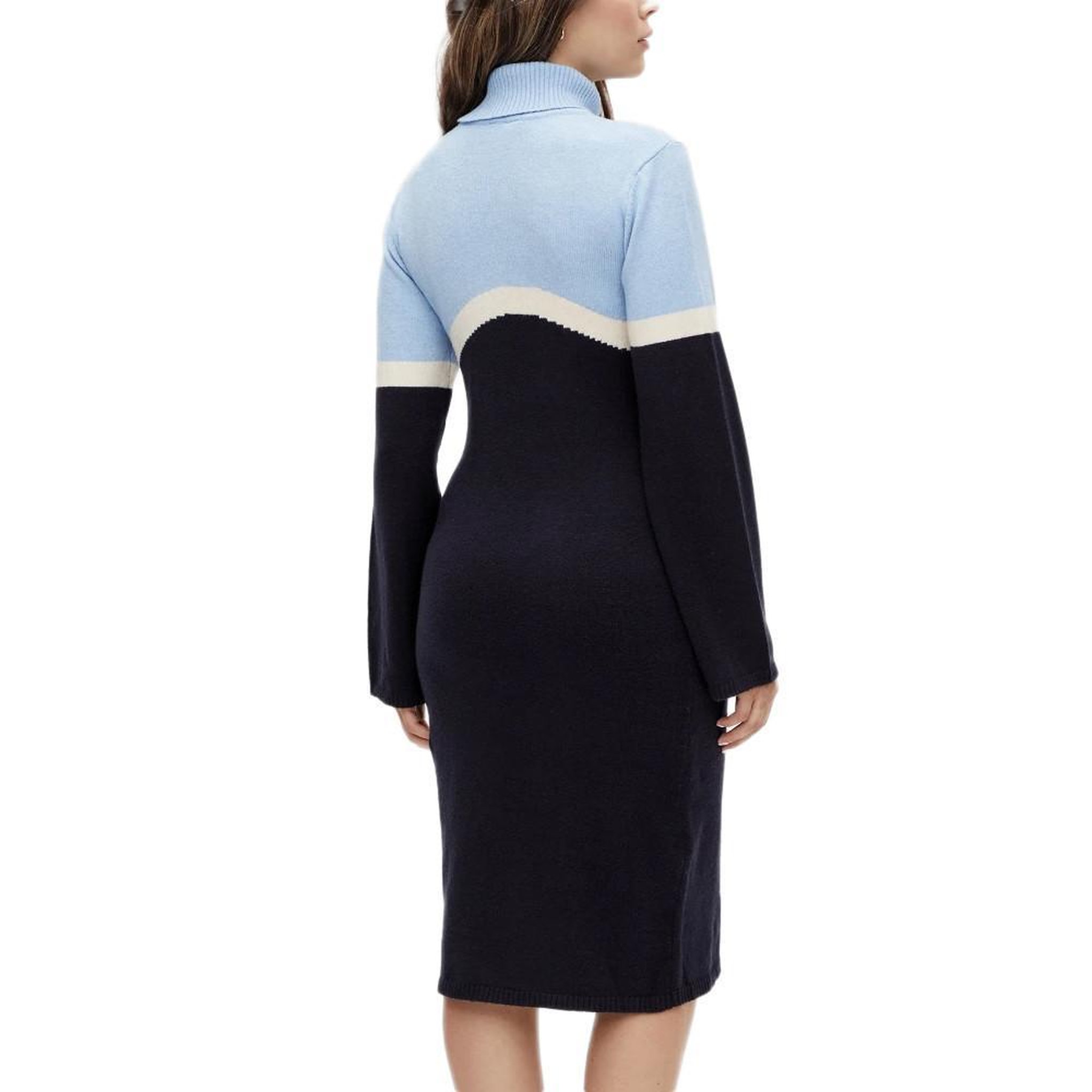 Voir la diapositive 2 : MAMALICIOUS Robe Pull Bleu/Noir Femme Mamalicious Rollneck