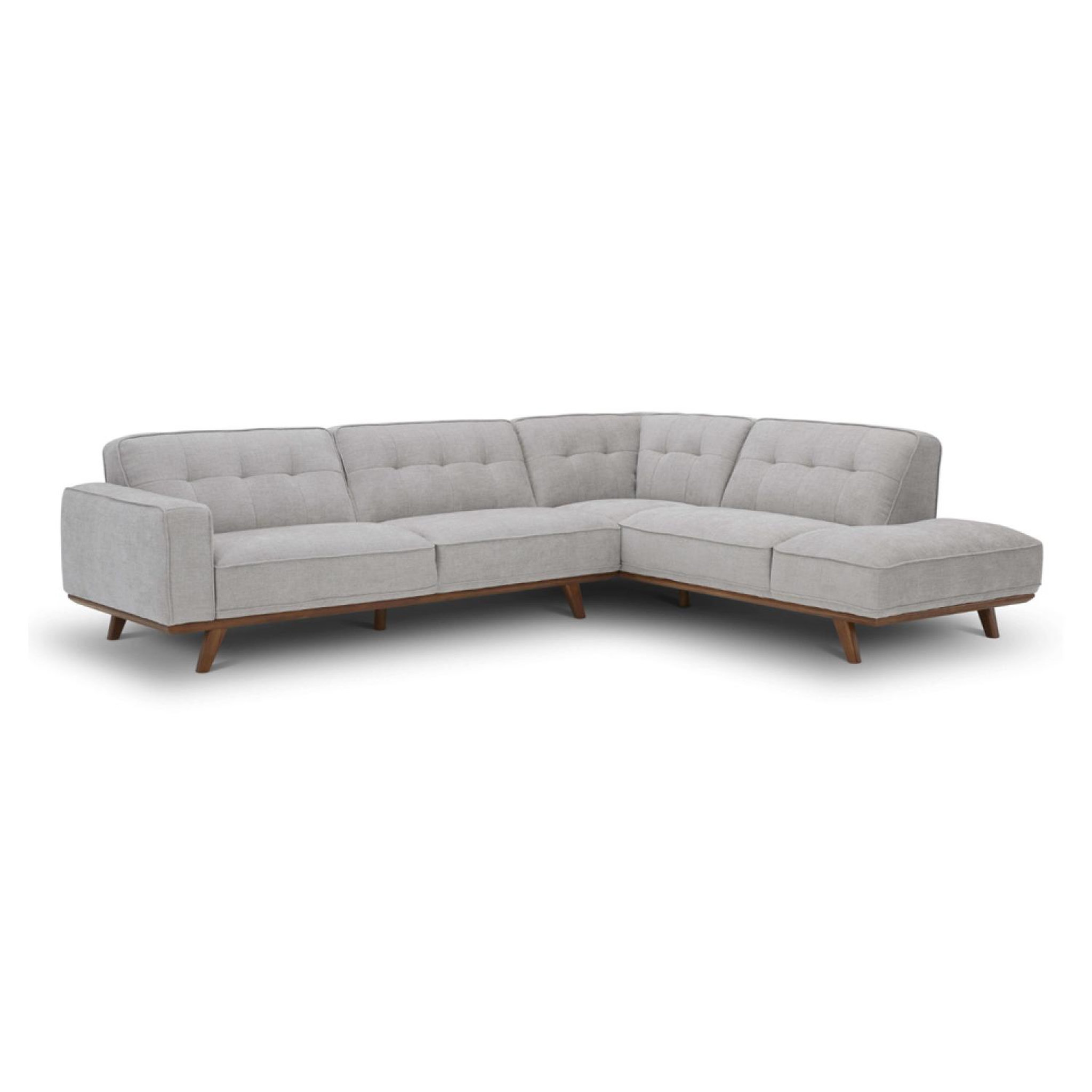 CONCEPT USINE Canapé angle design en tissu gris 5-6 places york
