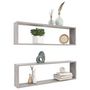 Voir la diapositive 3 : VIDAXL Etageres cube murales 2 pcs gris beton bois d'ingenierie