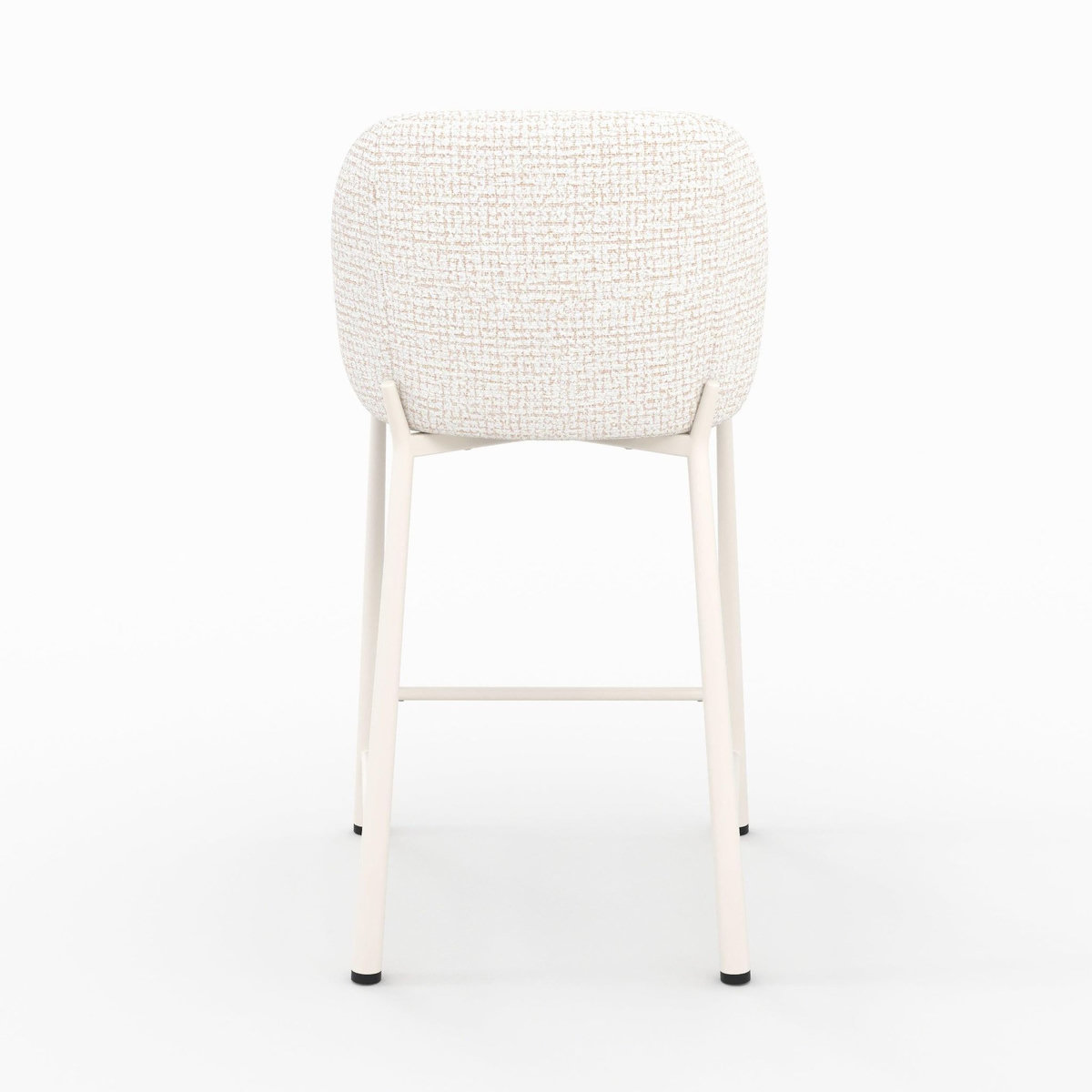 Rendez vous déco Lot de 2 chaises pour ilot central 65,5 cm, tissu texturé écru chiné-Bento
