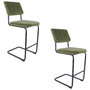 Voir la diapositive 1 : Leitmotiv 2 Tabourets de bar cantilevers design velours Keen