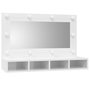 Voir la diapositive 3 : VIDAXL Armoire a miroir avec LED Blanc brillant 90x31,5x62 cm