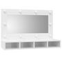 Voir la diapositive 3 : VIDAXL Armoire a miroir avec LED Blanc brillant 90x31,5x62 cm