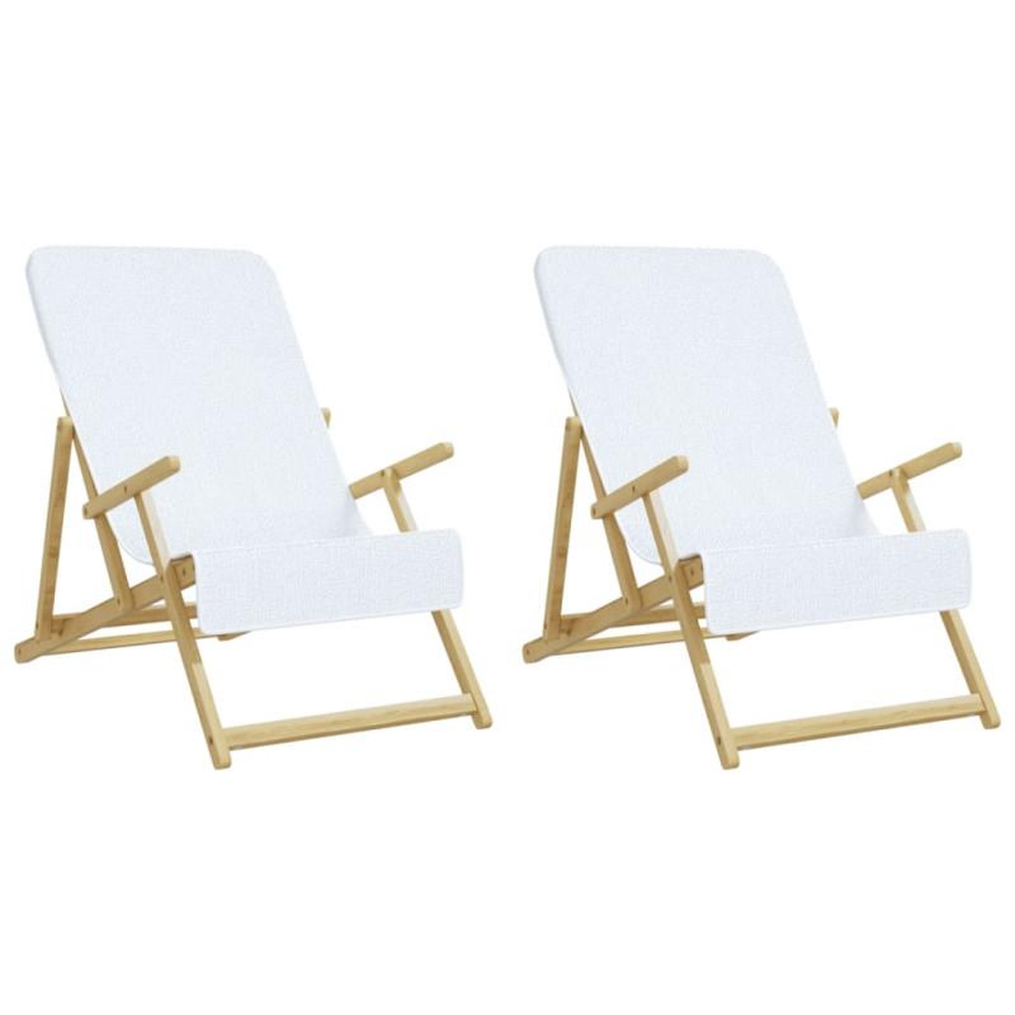 Voir la diapositive 4 : VIDAXL Serviettes de plage 2 pcs blanc 60x135 cm tissu 400 GSM