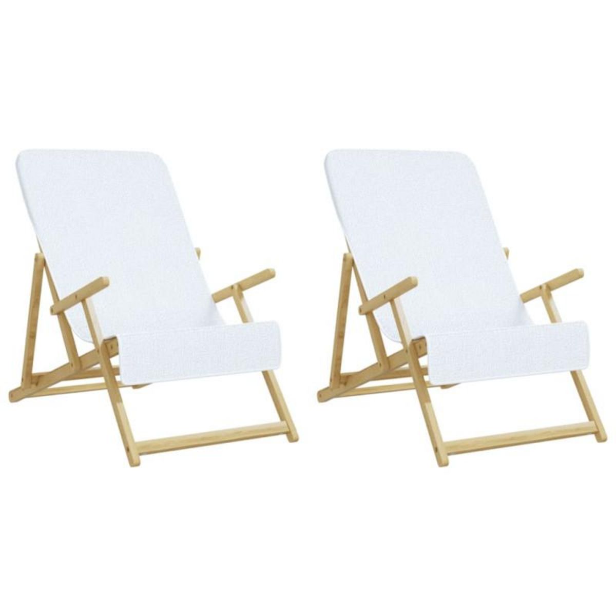 VIDAXL Serviettes de plage 2 pcs blanc 60x135 cm tissu 400 GSM