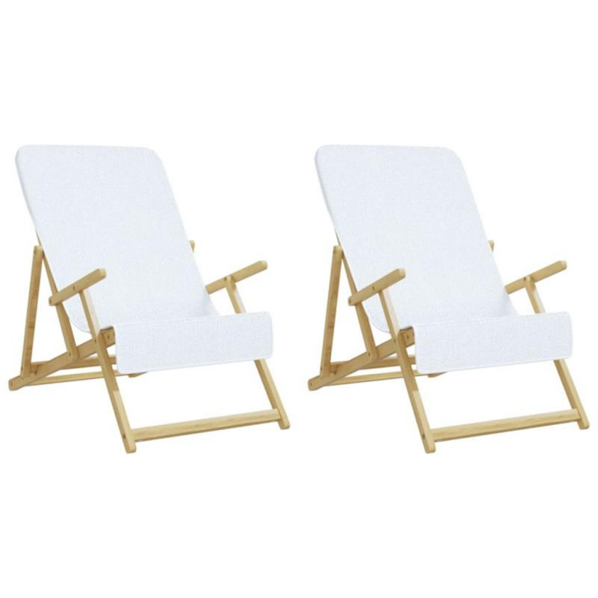 VIDAXL Serviettes de plage 2 pcs blanc 60x135 cm tissu 400 GSM