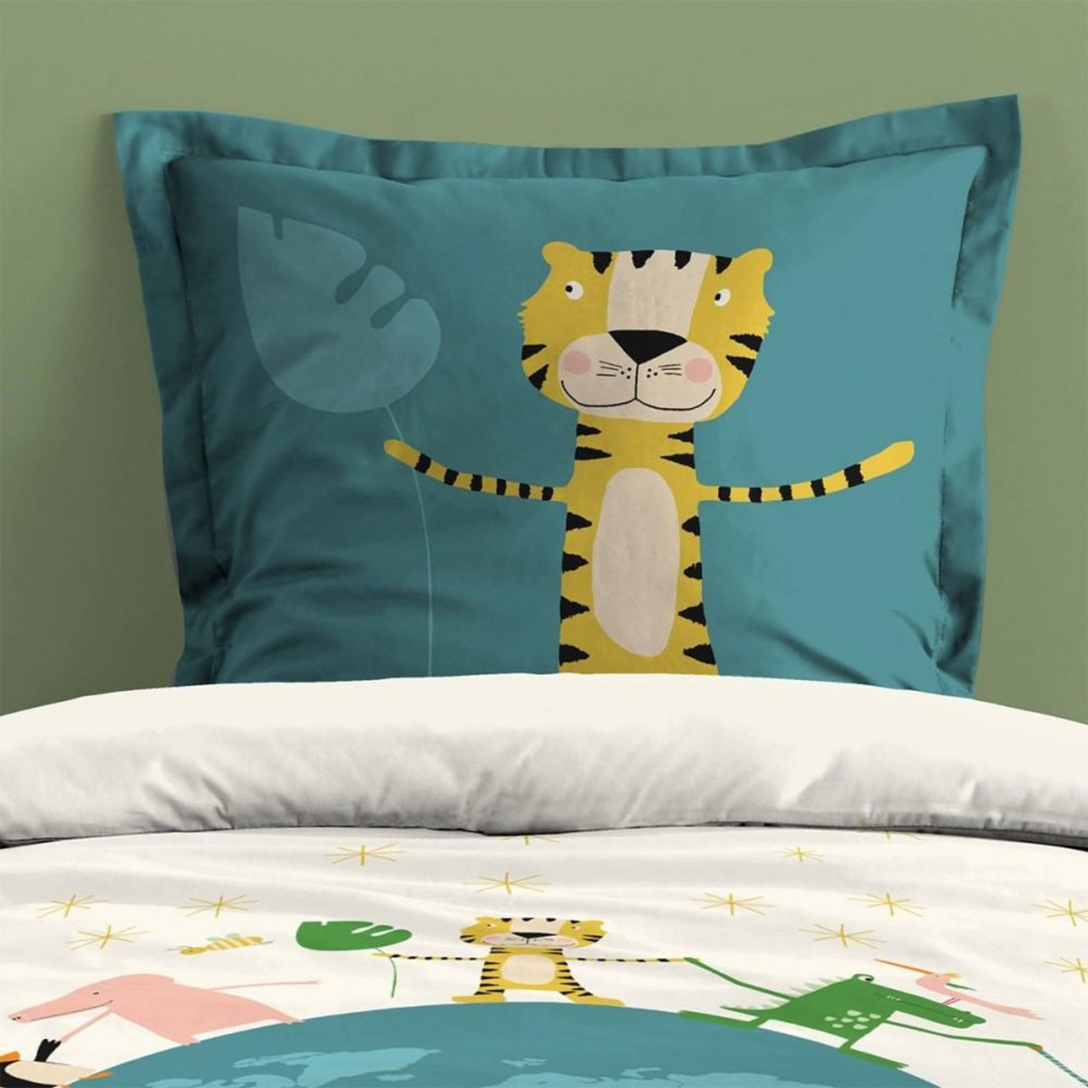 Lovely Casa Housse de couette 140x200 Amis + 1 taie coton 57 fils