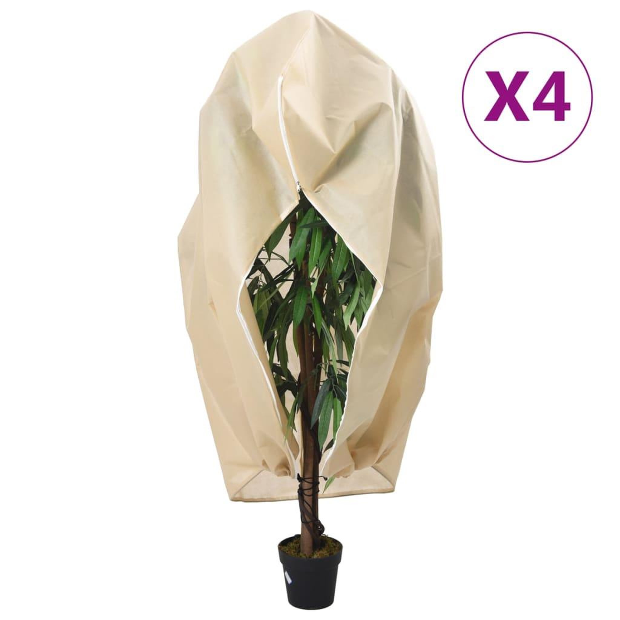 VIDAXL Housses de protection pour plantes avec fermeture eclair 4 pcs