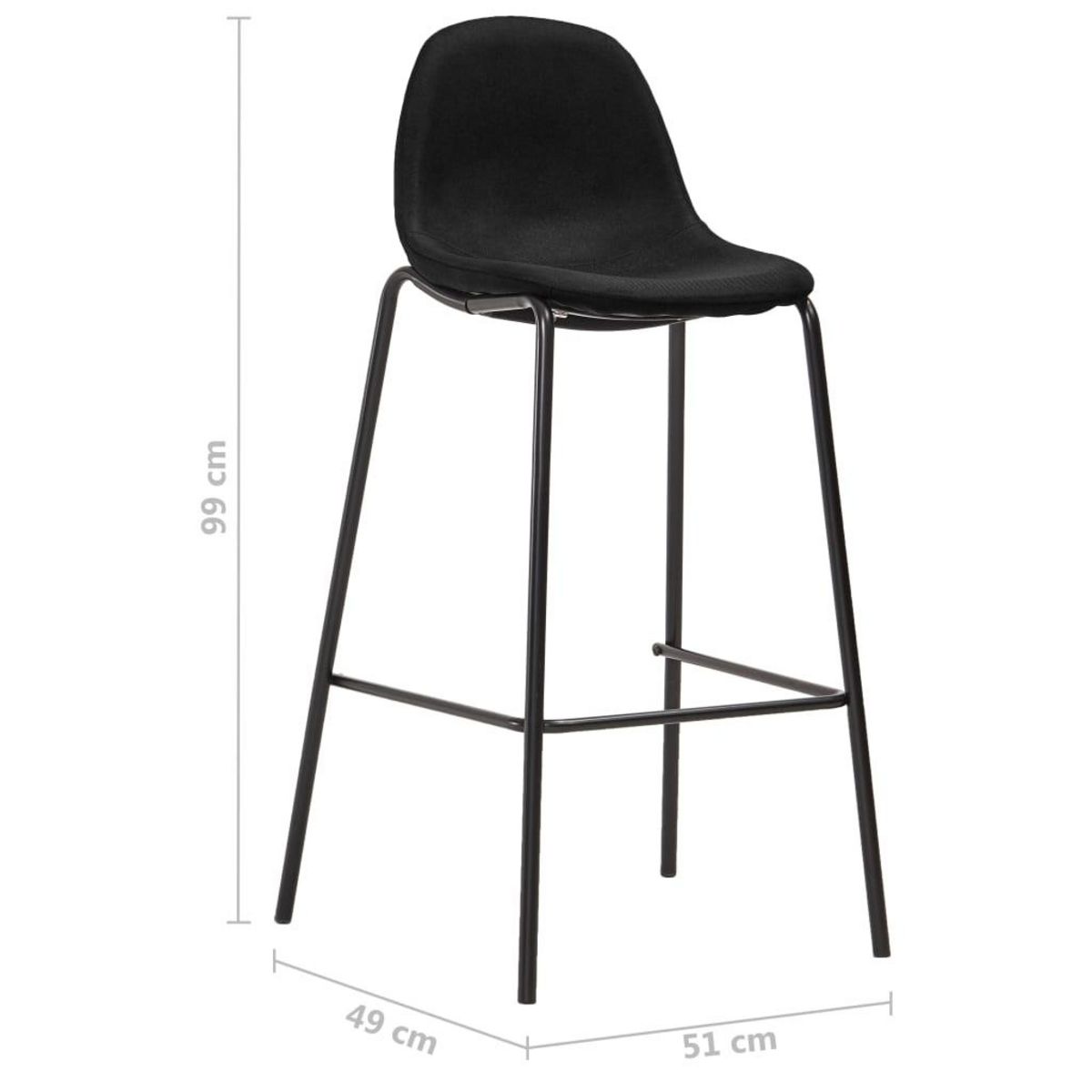 VIDAXL Ensemble de bar 5 pcs Tissu Noir