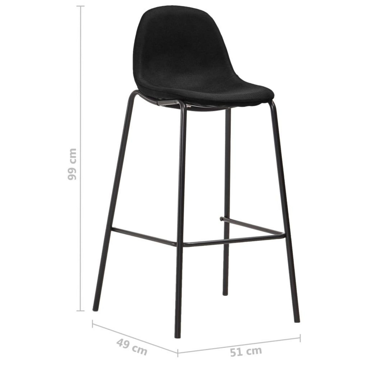 VIDAXL Ensemble de bar 5 pcs Tissu Noir