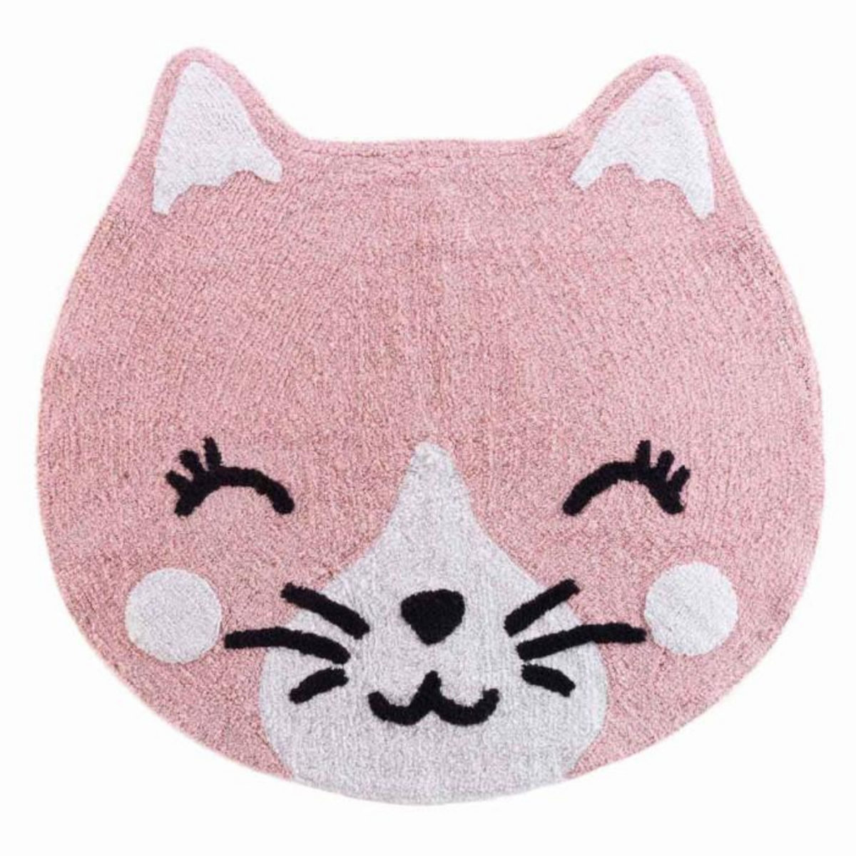 Paris Prix Tapis Rond Enfant Déco  Chaton  90cm Rose