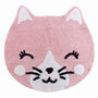 Voir la diapositive 1 : Paris Prix Tapis Rond Enfant Déco  Chaton  90cm Rose