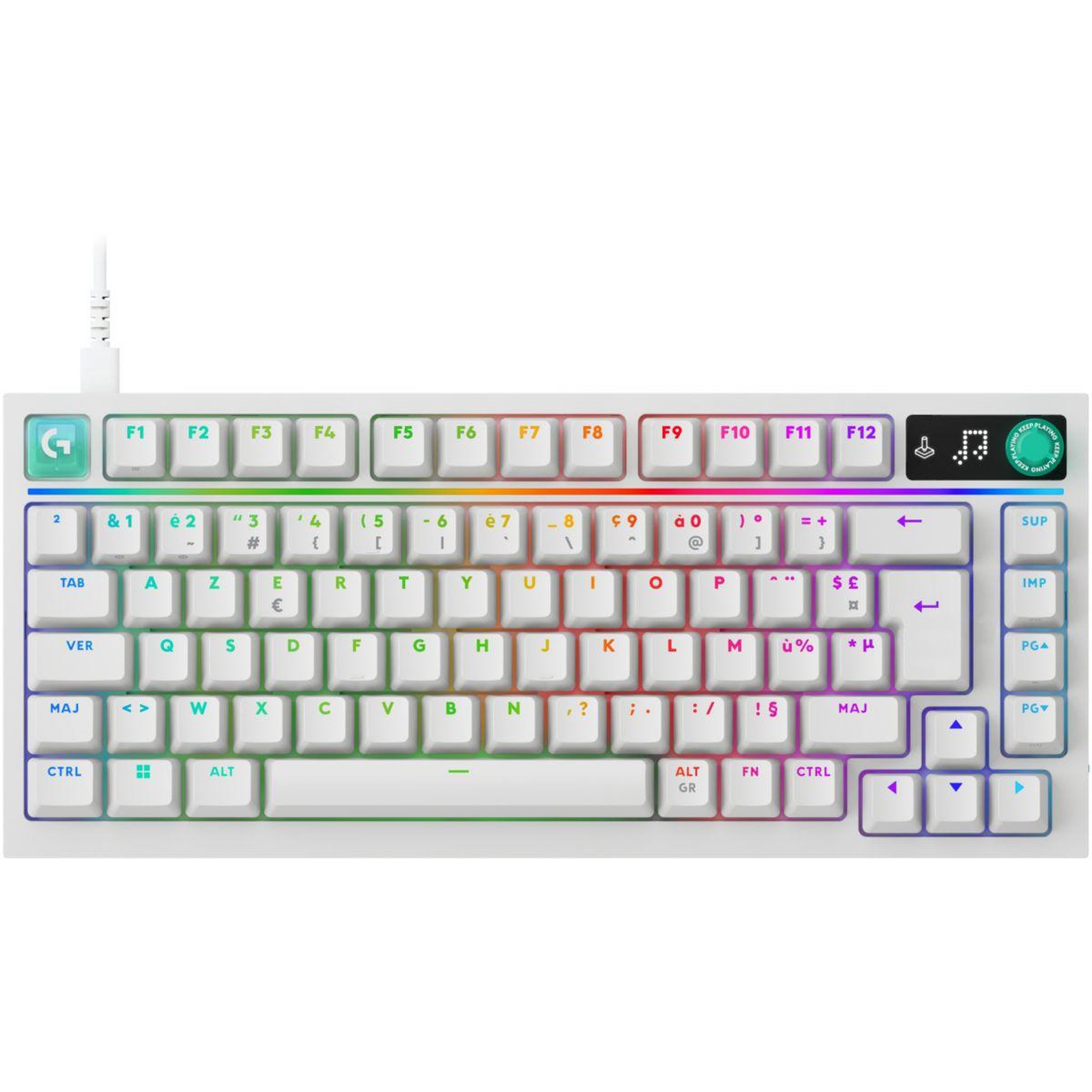 Logitech Clavier gamer sans fil G316 X 75 Blanc