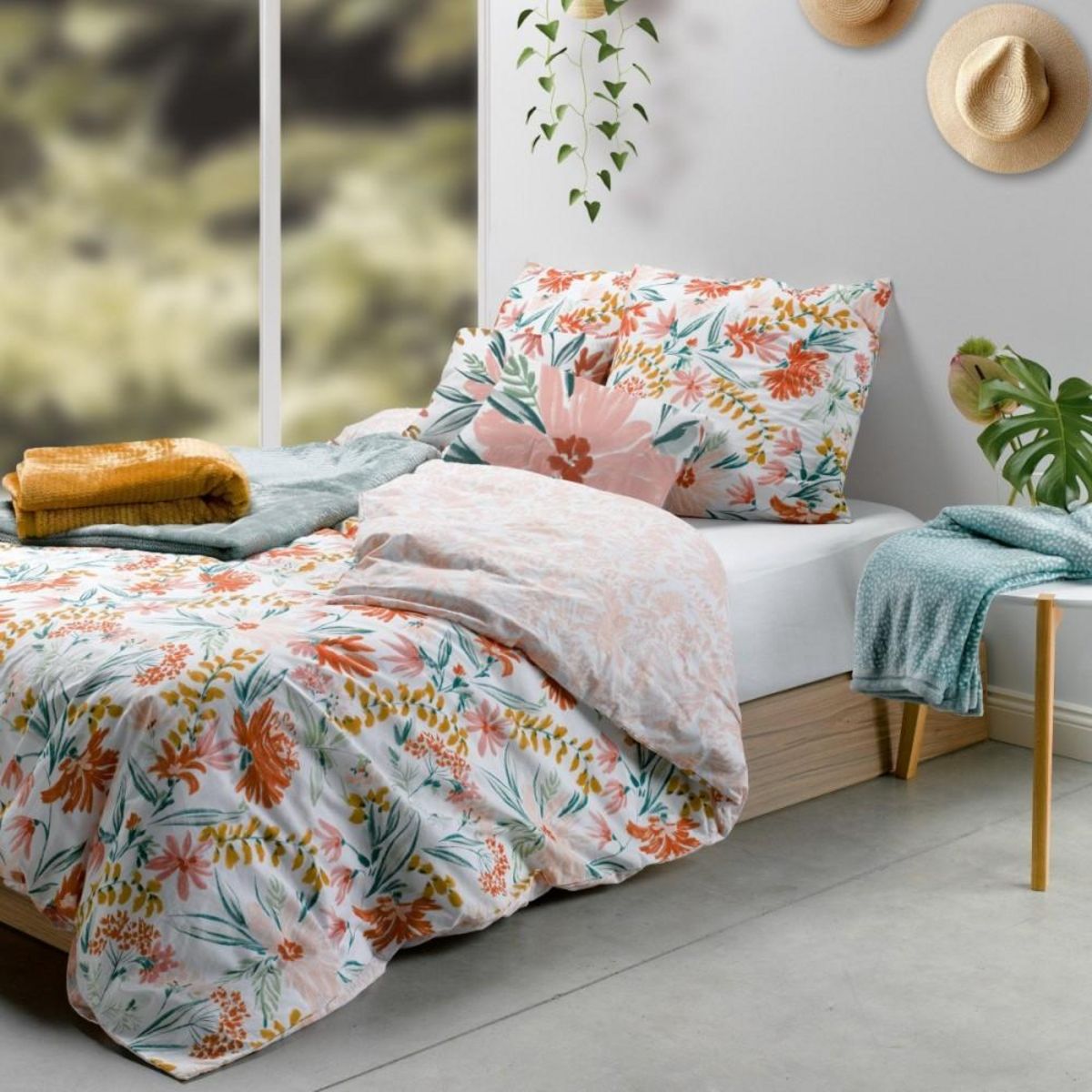 ATELIER DU COTON Housse de couette 260x240 MARNA + 2 taies coton 57 fils