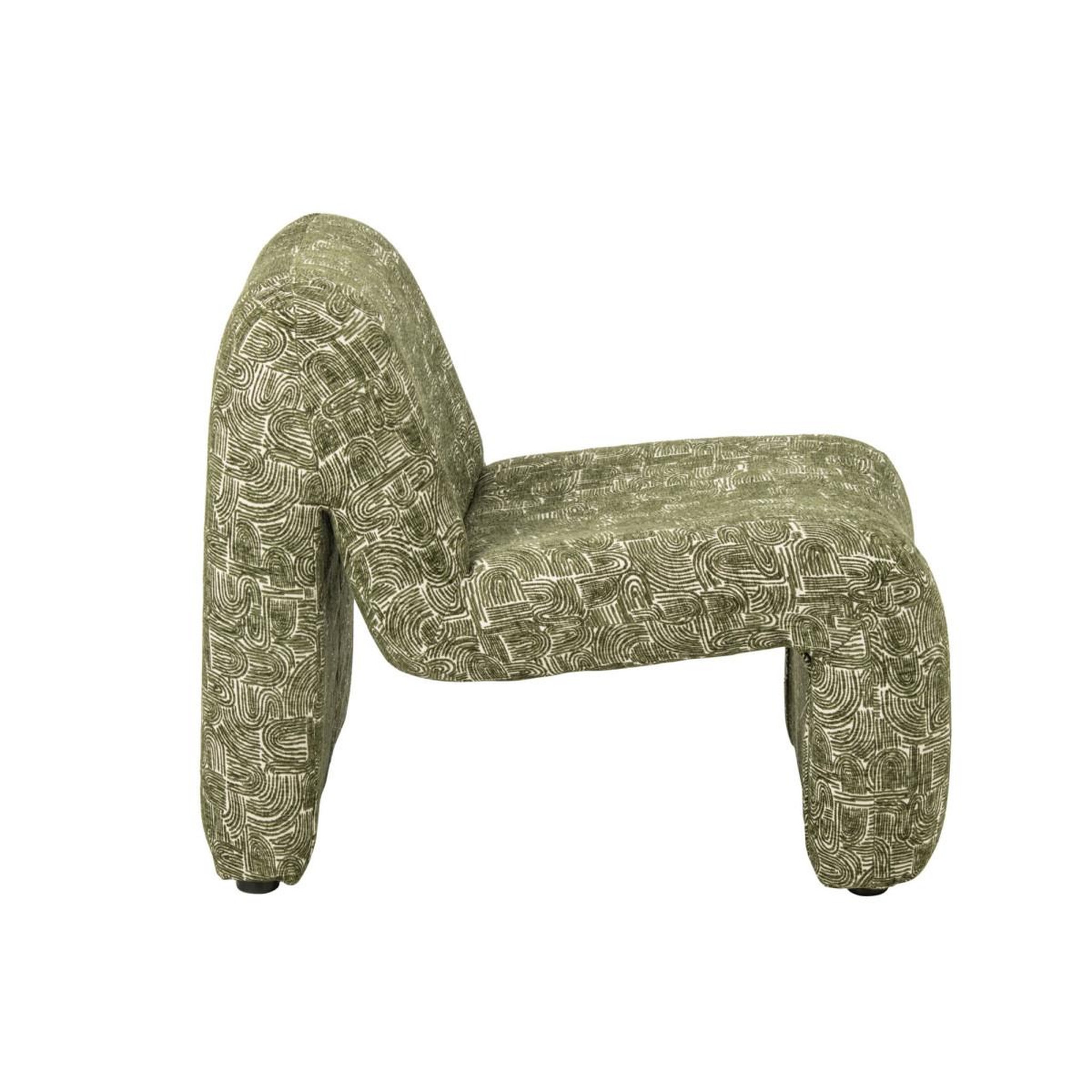 Voir la diapositive 3 : J-LINE Fauteuil design organique  margo  87cm vert foncé