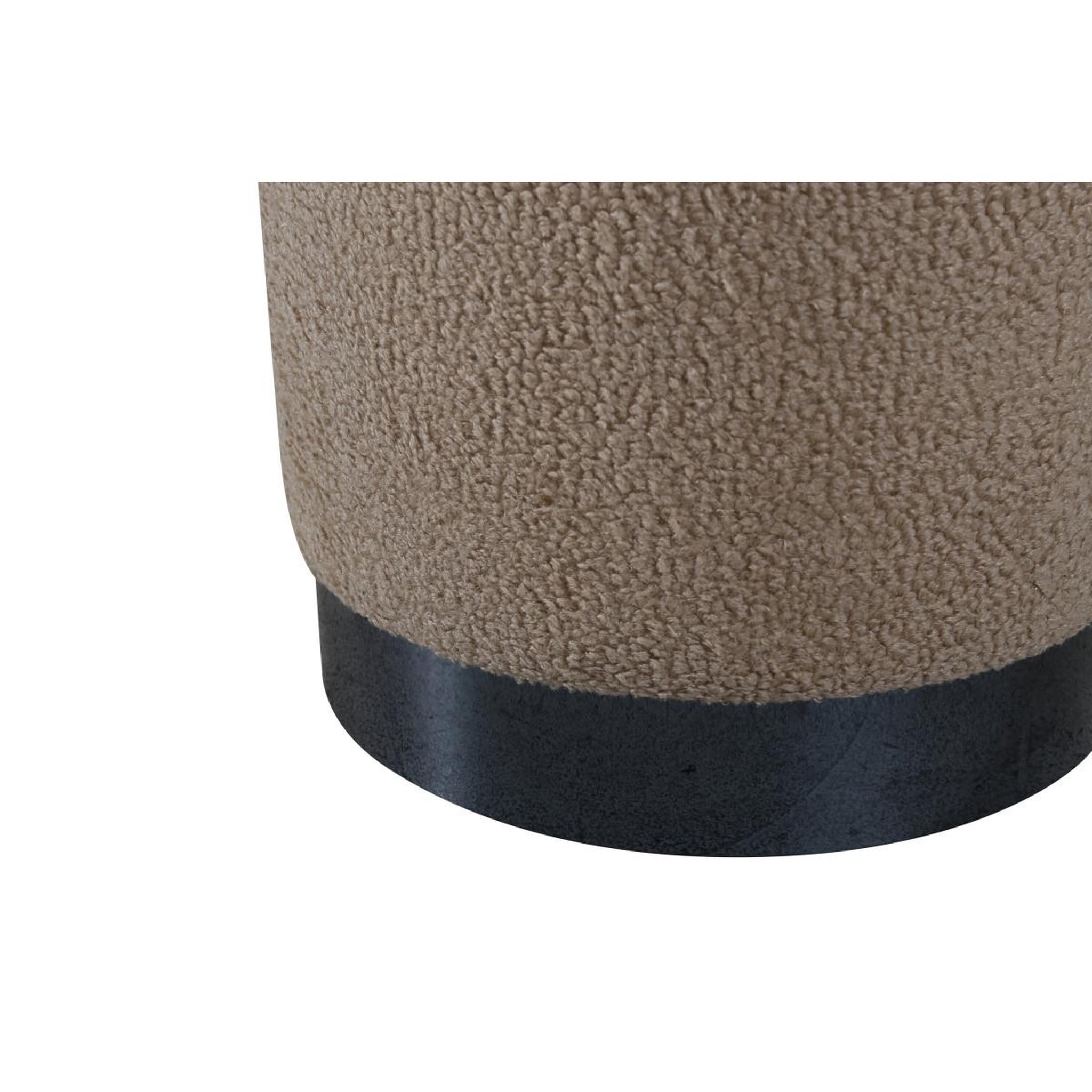 Voir la diapositive 3 : Paris Prix Pouf tissu bouclette  benji  42cm beige