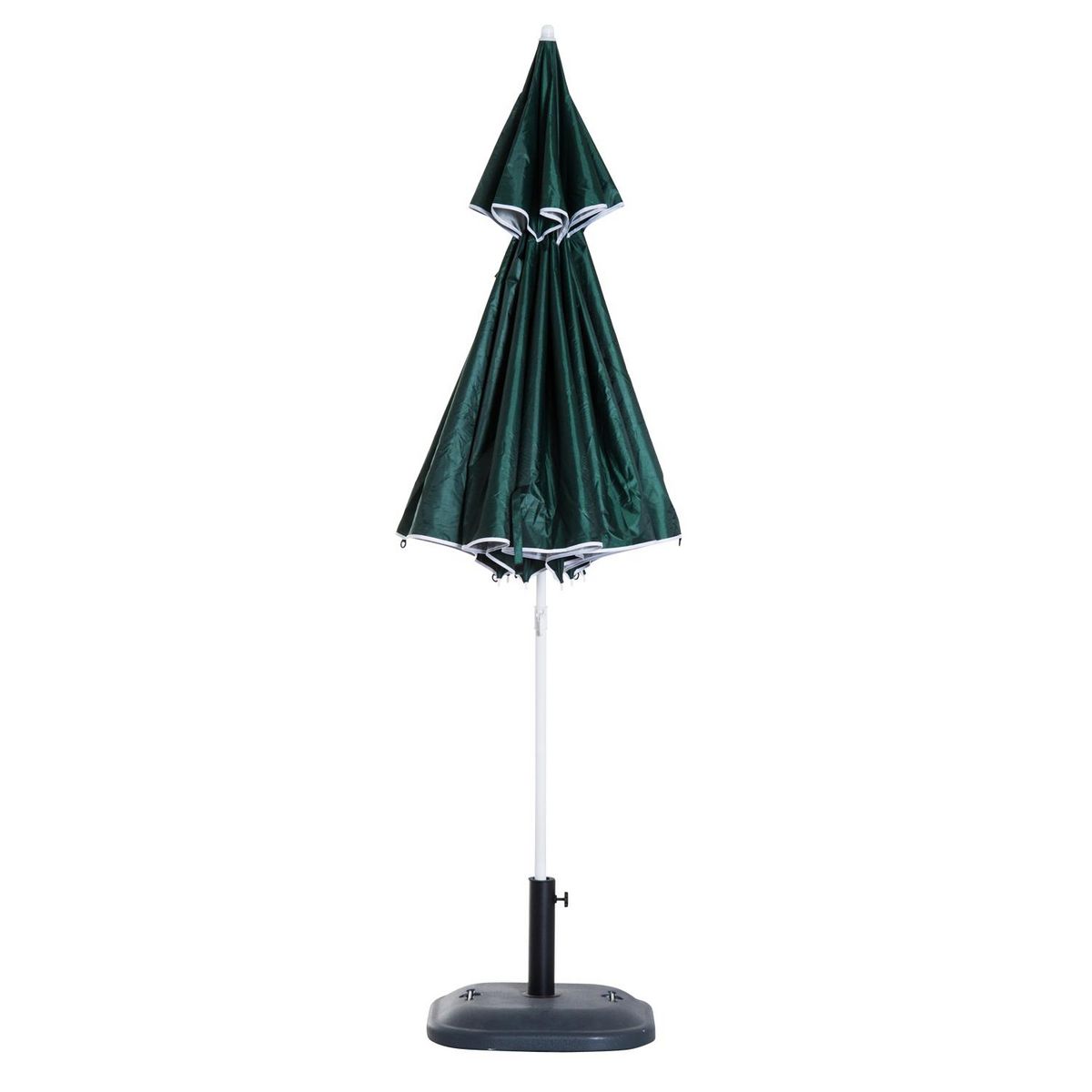 OUTSUNNY Parasol abri solaire ?2,1 x 2,22H cm protection UPF 50 +  sac transport fourni vert foncé