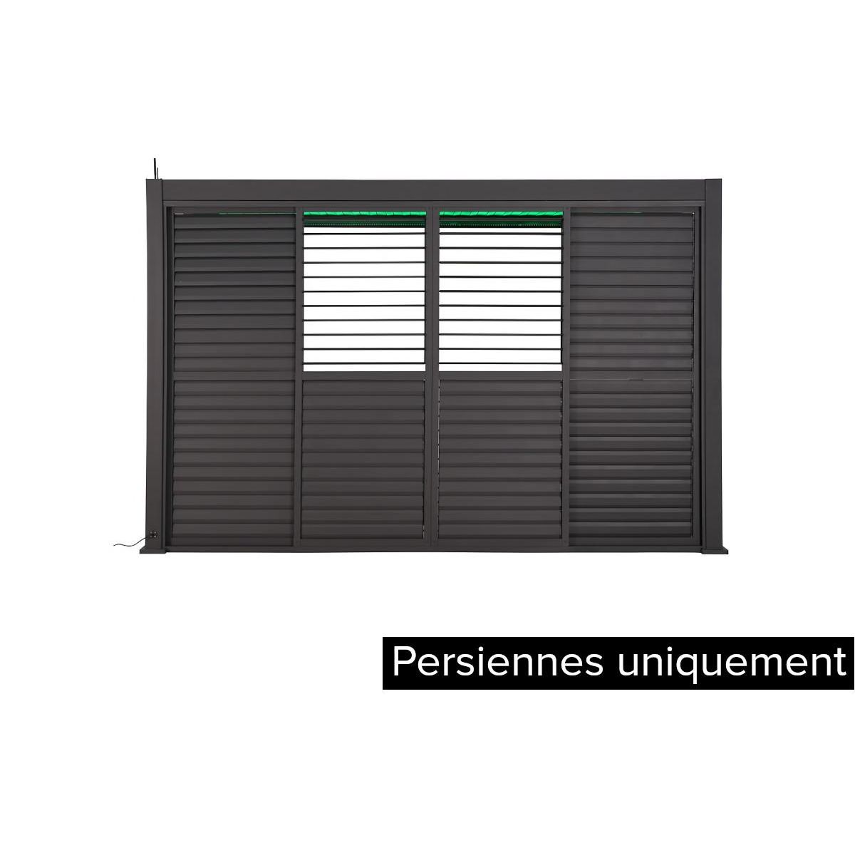 HESPERIDE Persiennes coulissantes pour pergola Evora côté 3 m graphite - Hespéride