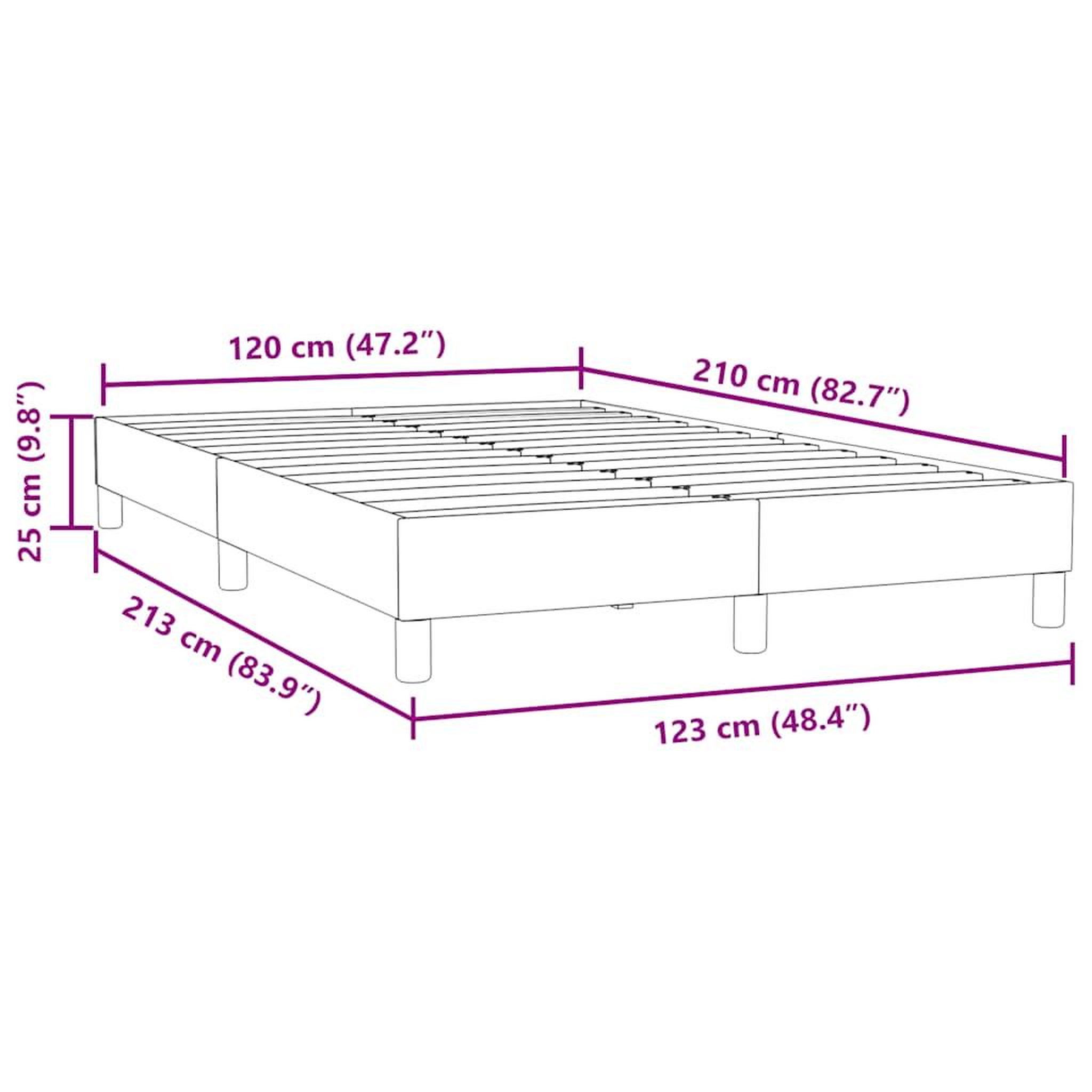 Voir la diapositive 6 : VIDAXL Cadre de lit sans matelas vert fonce 120x210 cm velours