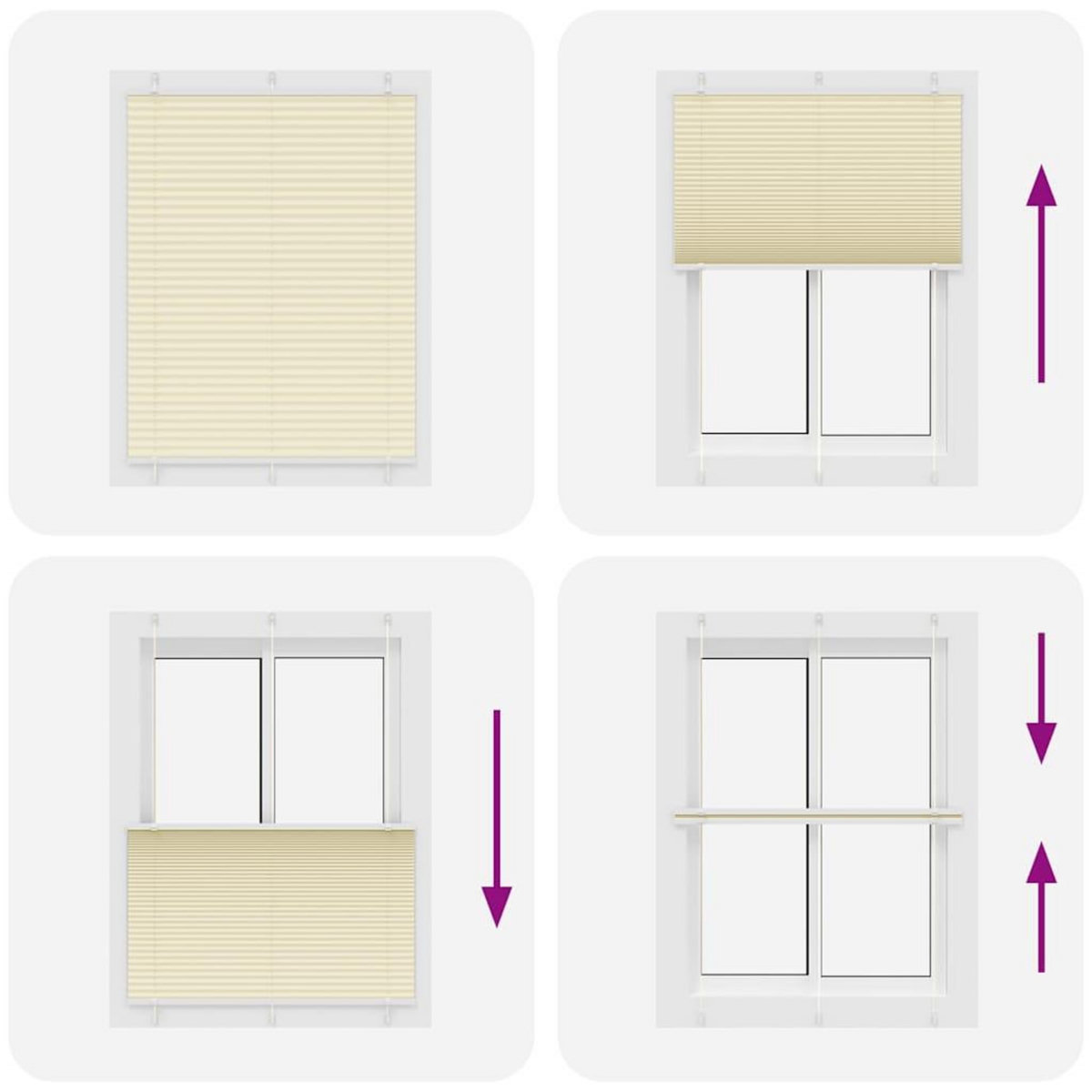 VIDAXL Store plisse creme 110x150cm largeur du tissu 109,4cm polyester