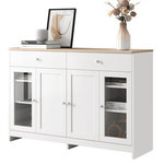 MERAX Buffet 4 porte(s) 2 tiroir(s) - 120 cm blanc mdf