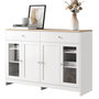 Voir la diapositive 1 : MERAX Buffet 4 porte(s) 2 tiroir(s) - 120 cm blanc mdf
