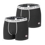 SERGE BLANCO Lot de 2 Boxers homme avec surpiqûres Class. Coloris disponibles : Noir