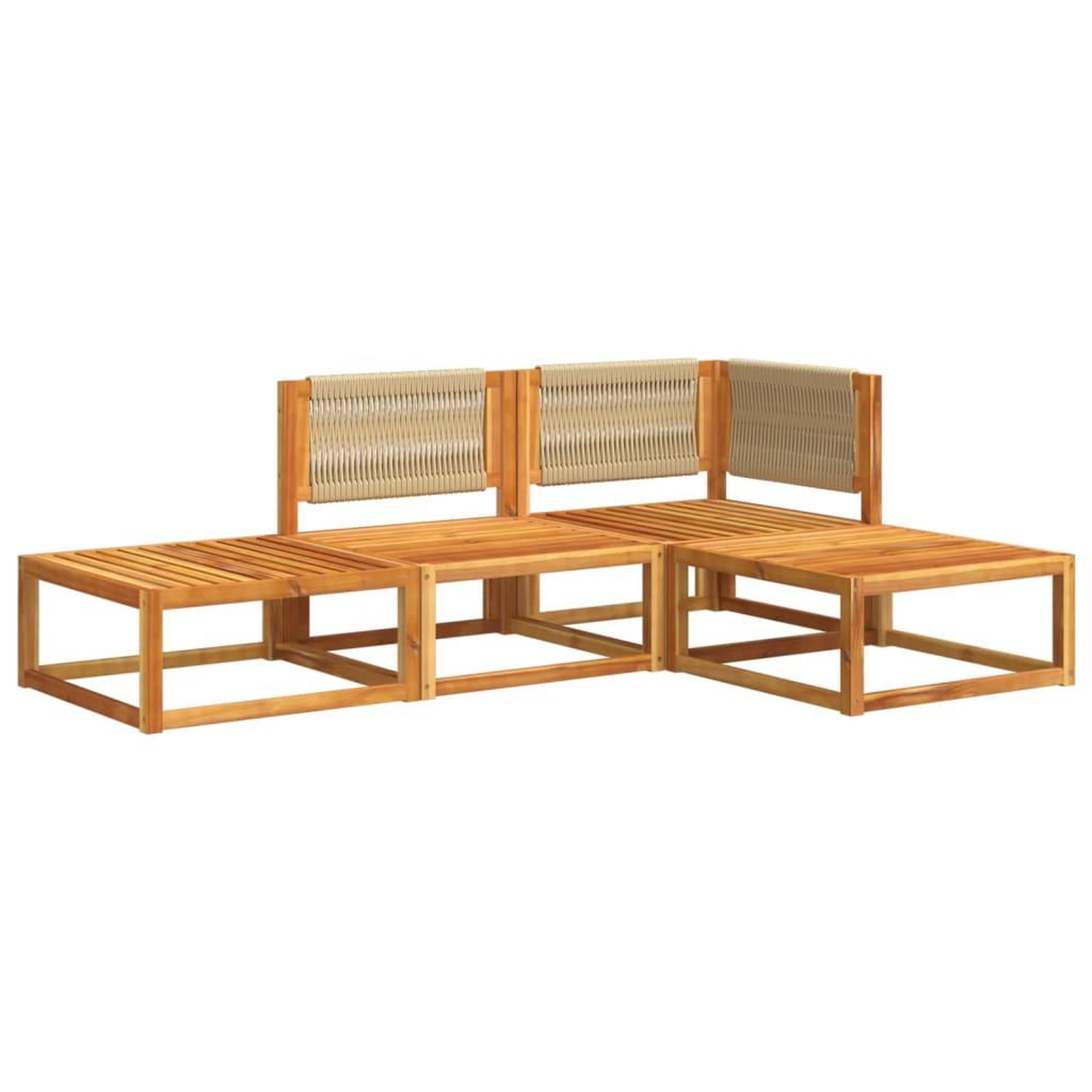 Voir la diapositive 3 : VIDAXL Salon de jardin avec coussins 4 pcs bois d'acacia massif