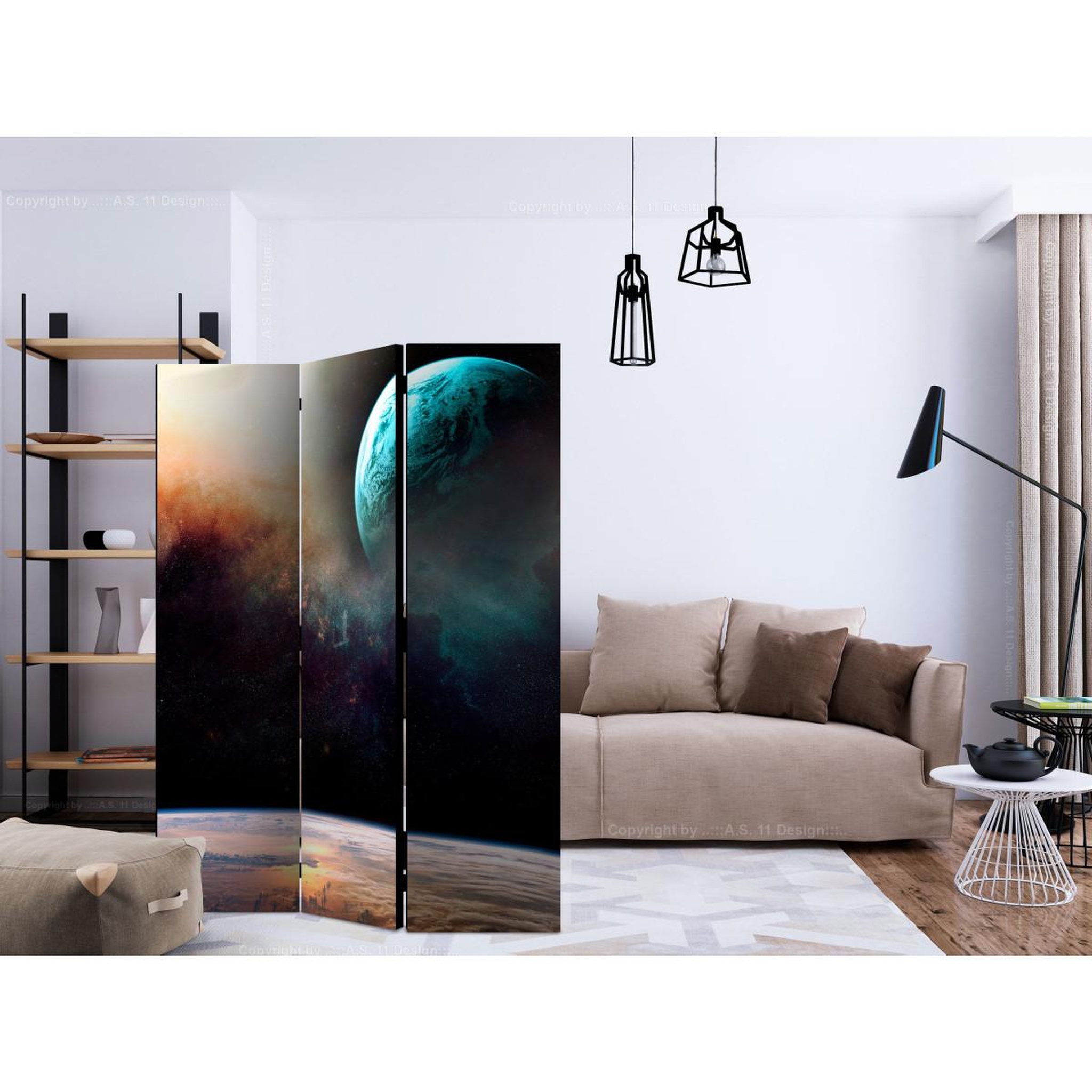 Voir la diapositive 2 : Paris Prix Paravent 3 volets  like being on another planet  135x172cm