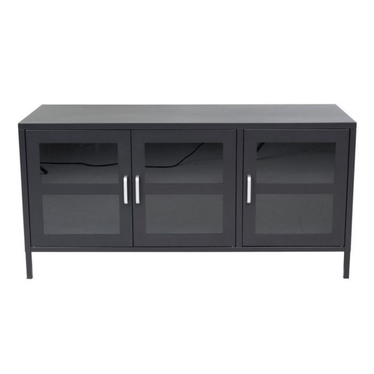 Paris Prix Meuble TV 3 Portes  Acero  120cm Noir