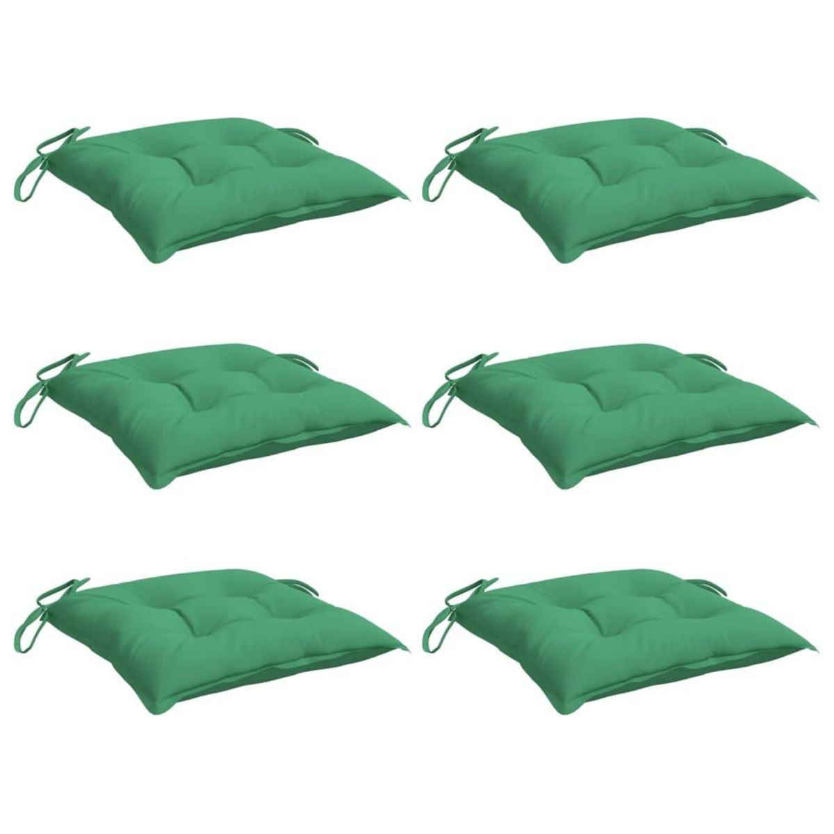 VIDAXL Coussins de chaise lot de 6 vert 40x40x7 cm tissu oxford